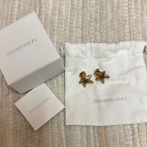 New Zimmermann Starfish Stud Earrings gold tone